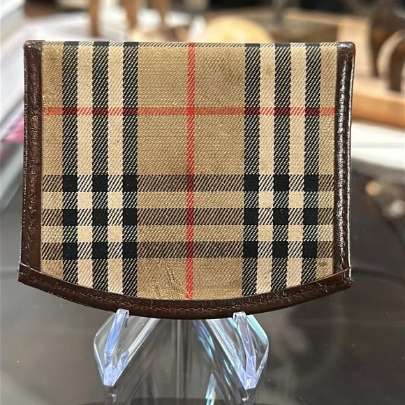 Authentic Vintage Burberry Coin Case Nova Check Shadow Horse Purse, VGUC - Picture 2 of 16